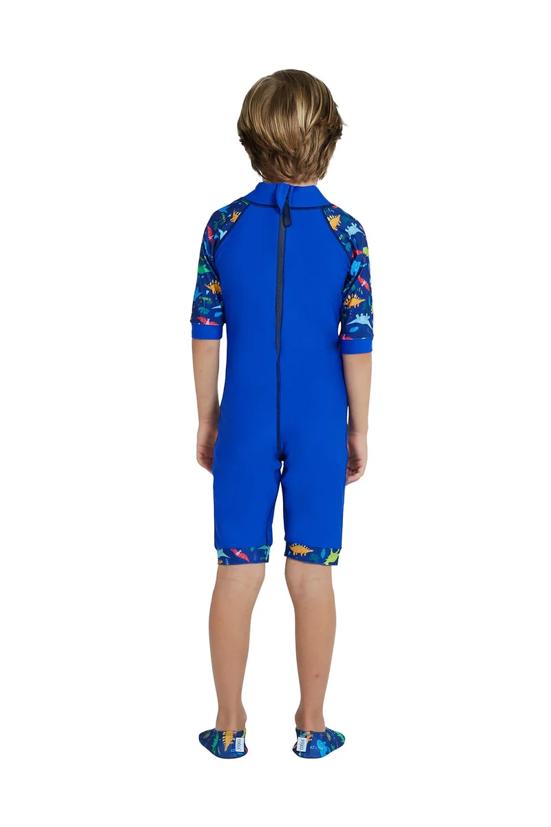 كويجا صن وير COEGA  Boys Kids One-piece Swimsuit - Blue Playing Dinos